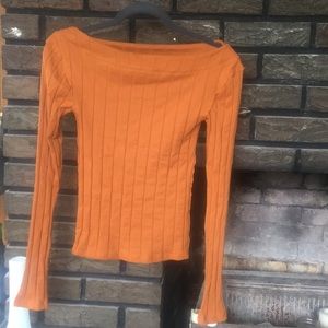 We the free/ free people burnt orange long sleeve
